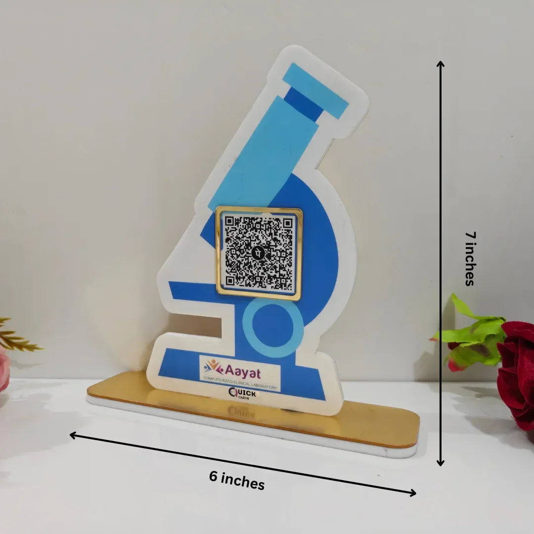 Microscope Shape 1 QR Standee - Quick Cards