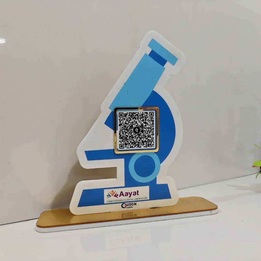 Microscope Shape 1 QR Standee - Quick Cards