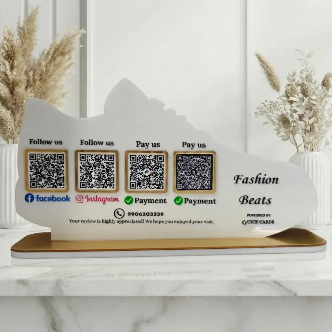 Shoes Shape 4 QR Standee - Quick Cards