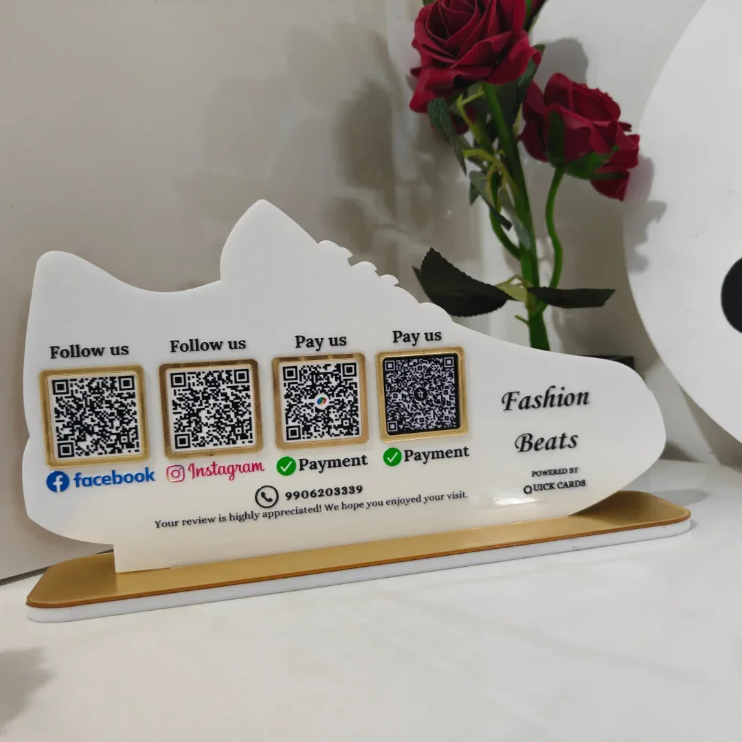 Shoes Shape 4 QR Standee - Quick Cards