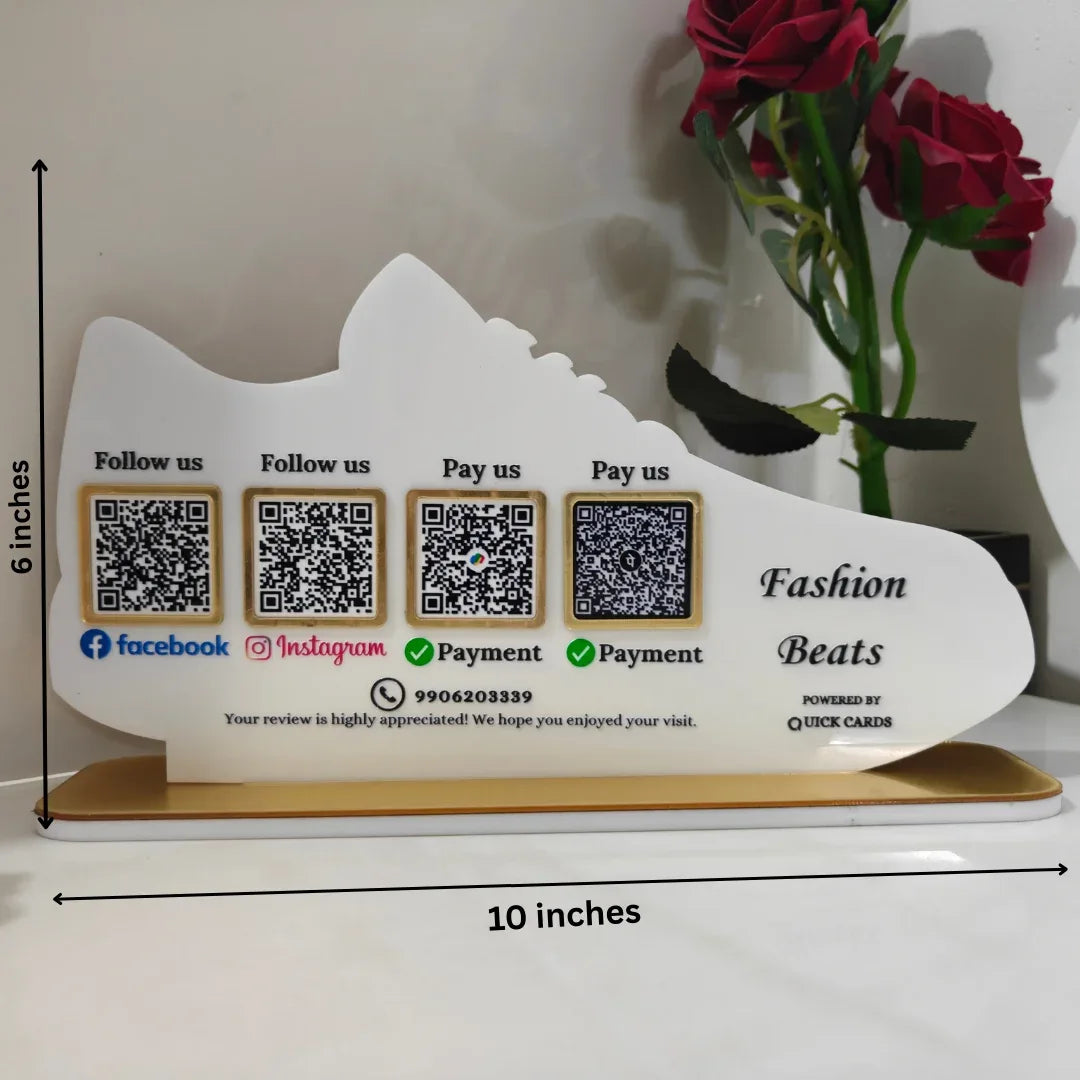 Shoes Shape 4 QR Standee - Quick Cards