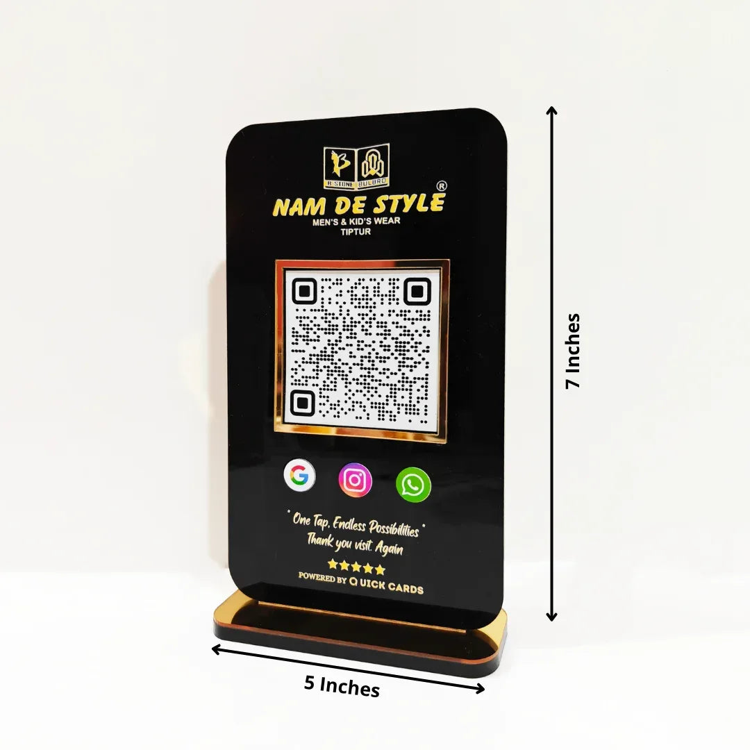 All in one QR Black Standee - Quick Cards