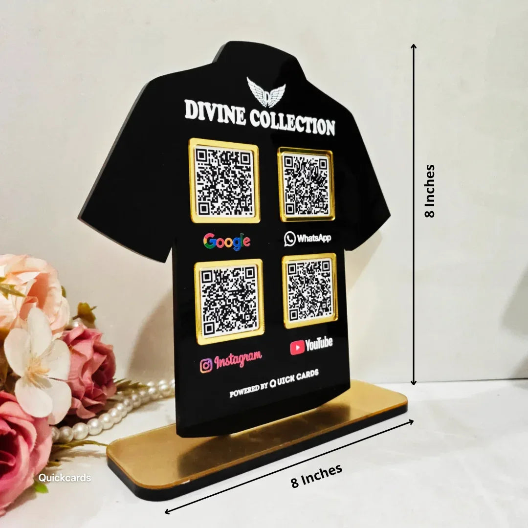 T-Shirt Shape 4 QR Standee - Quick Cards