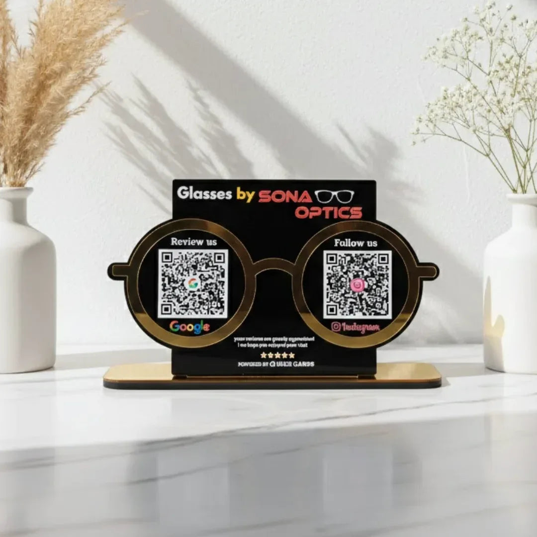 Optical 2 QR Black Standee - Quick Cards
