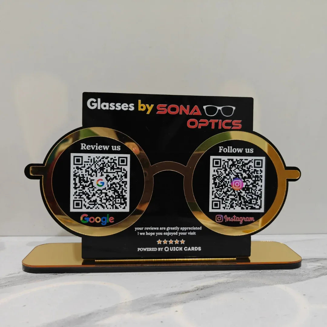Optical 2 QR Black Standee - Quick Cards