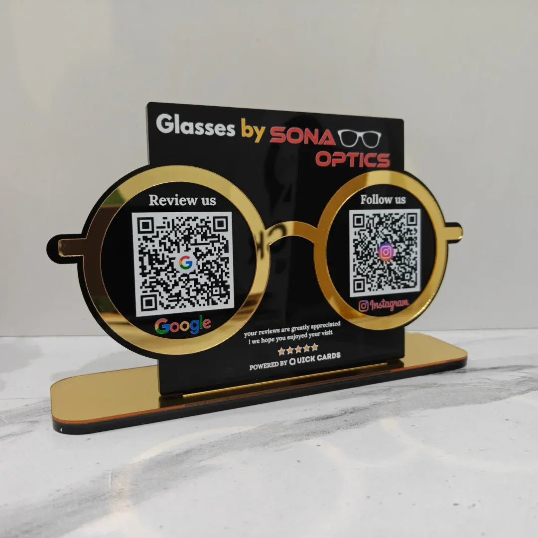 Optical 2 QR Black Standee - Quick Cards