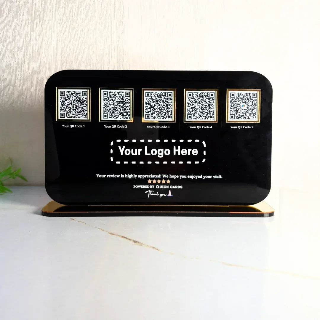 5 QR Horizontal black Digital Stand - Quick Cards