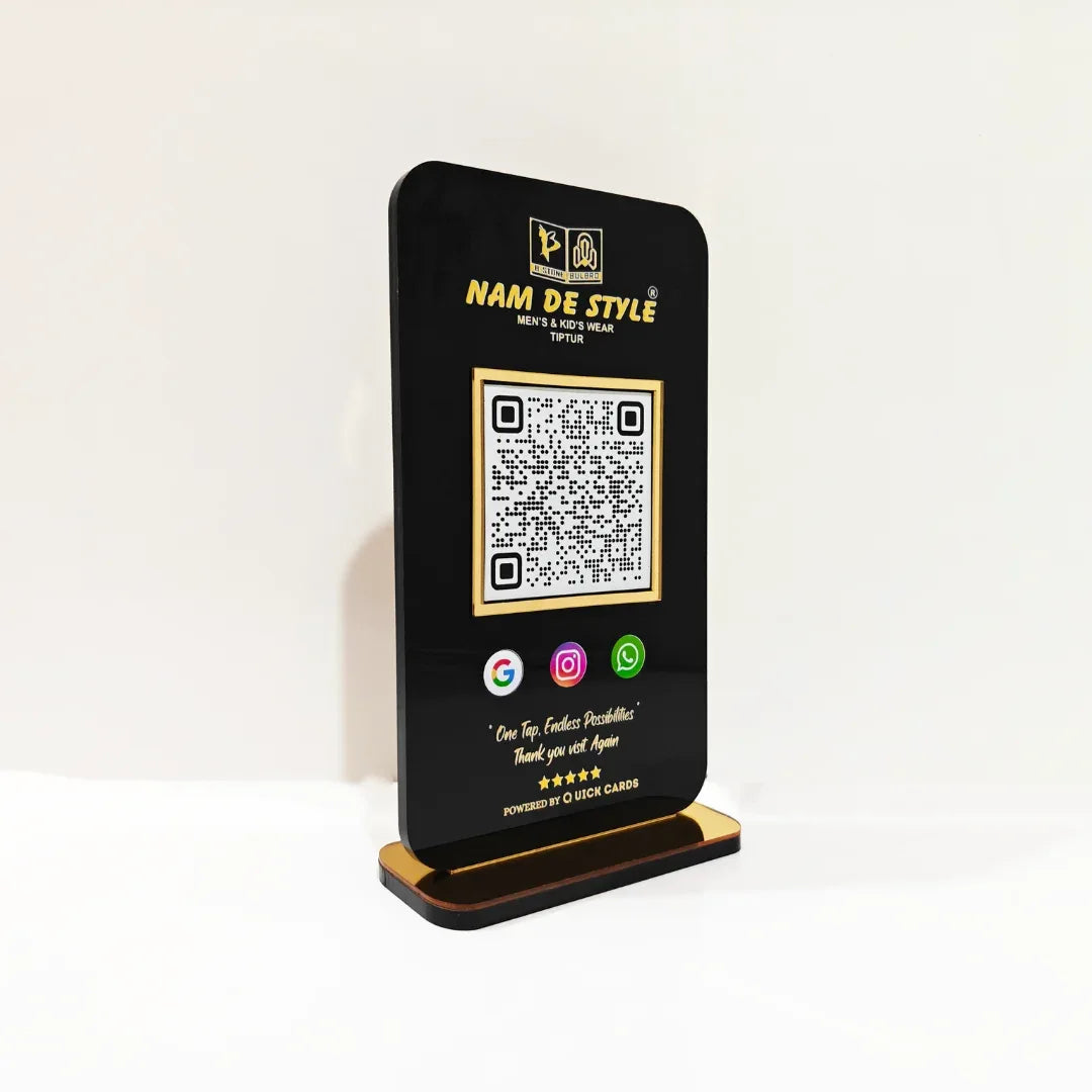 All in one QR Black Standee - Quick Cards