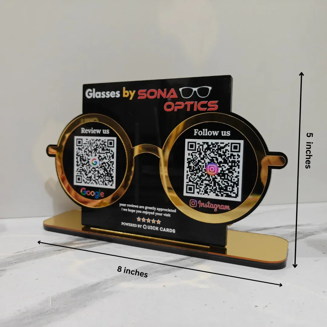Optical 2 QR Black Standee - Quick Cards