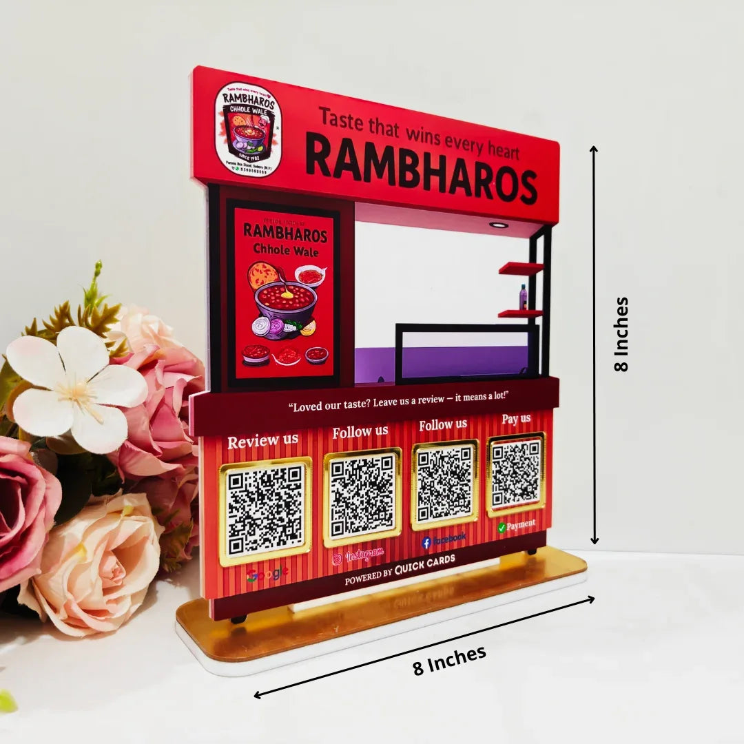 Cart shape 4 QR Standee - Quick Cards