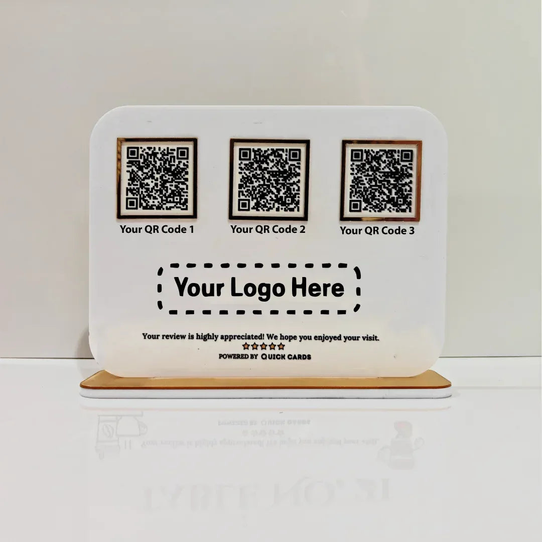 3 QR Horizontal Smart Digital Standee - Quick Cards