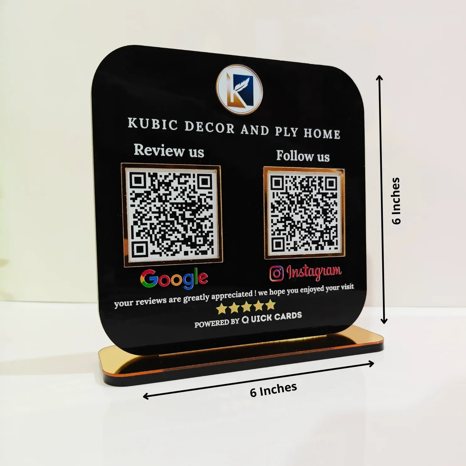 Premium 2 QR black standee - Quick Cards
