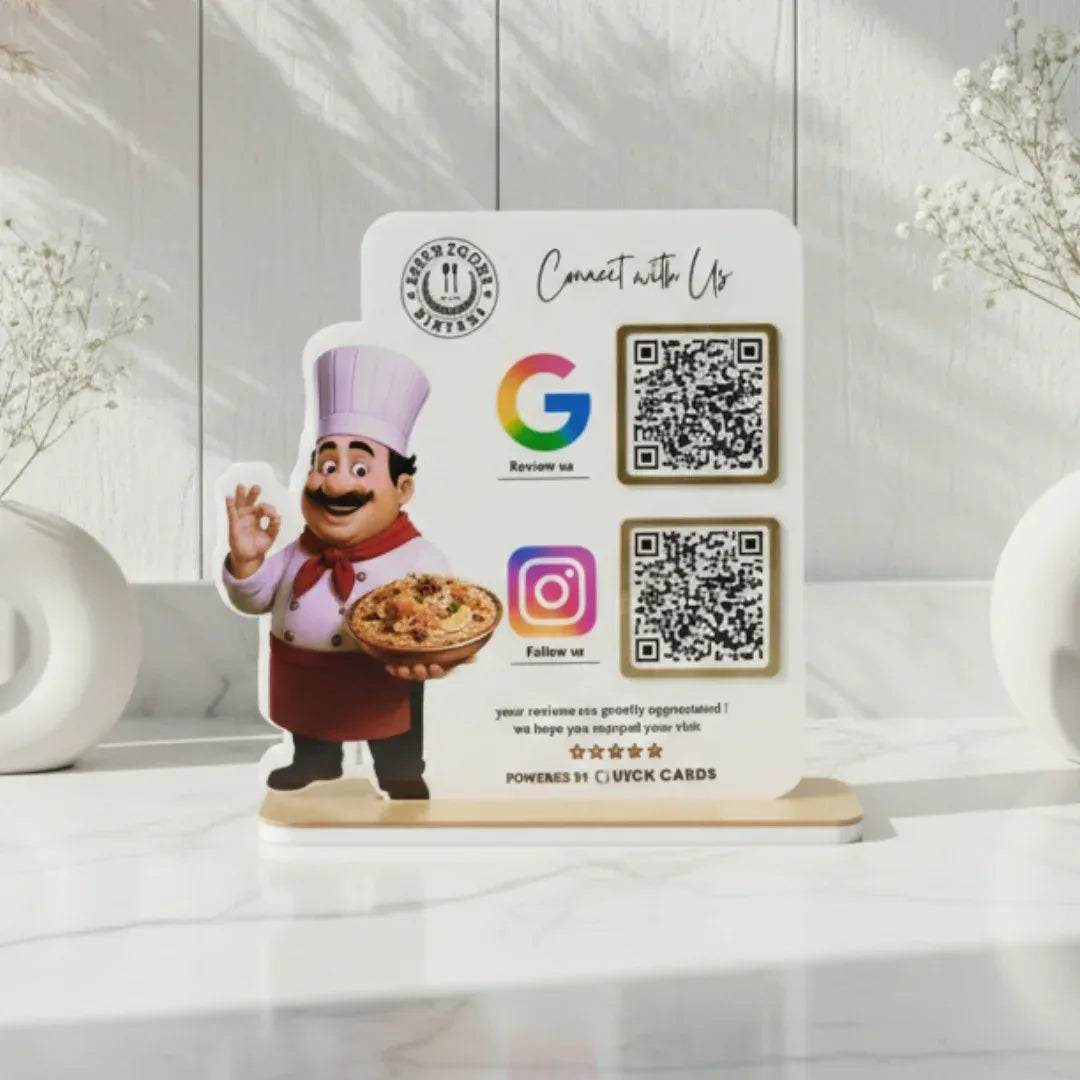 2 QR Restaurant Standee - Quick Cards