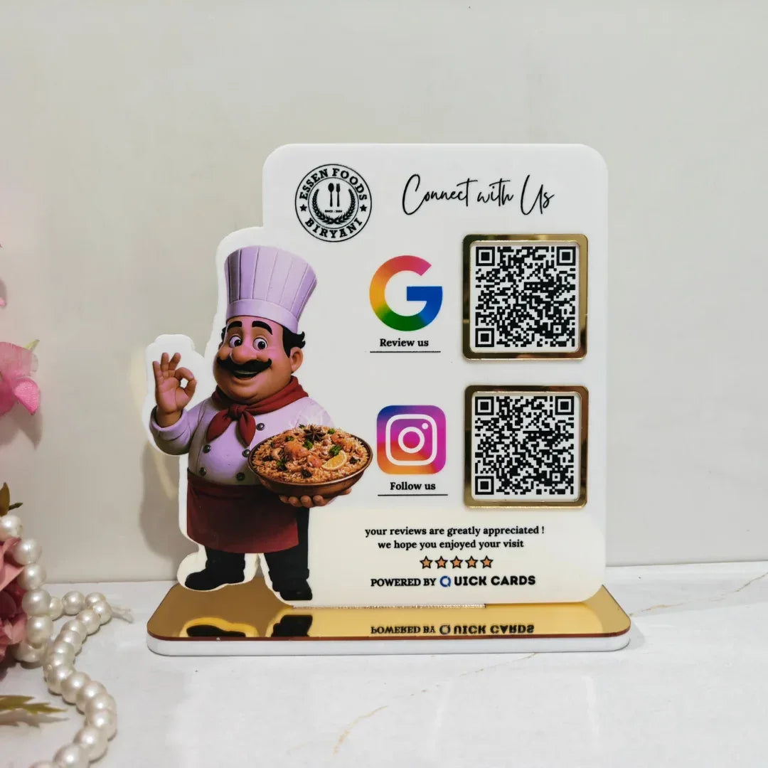 2 QR Restaurant Standee - Quick Cards