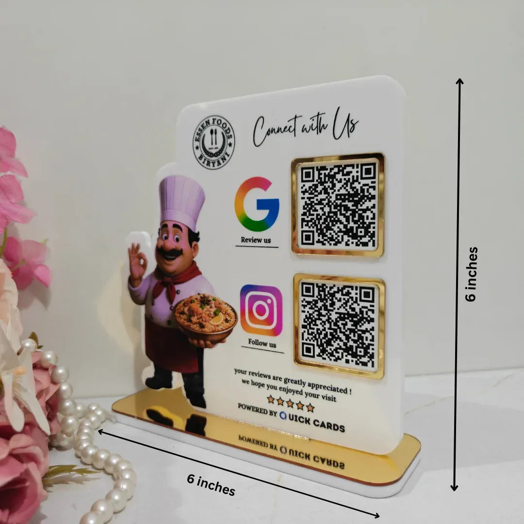 2 QR Restaurant Standee - Quick Cards