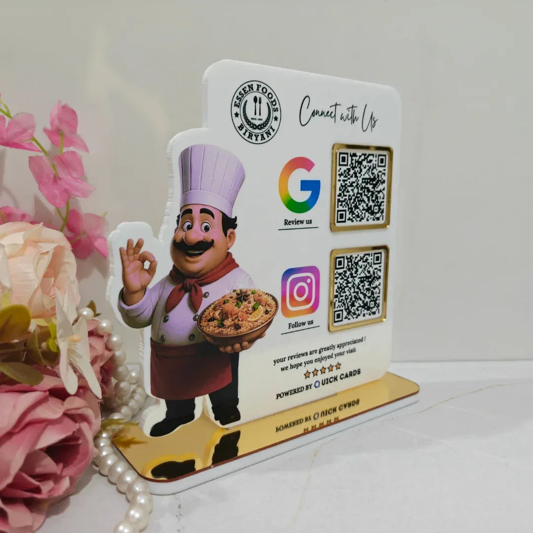 2 QR Restaurant Standee - Quick Cards