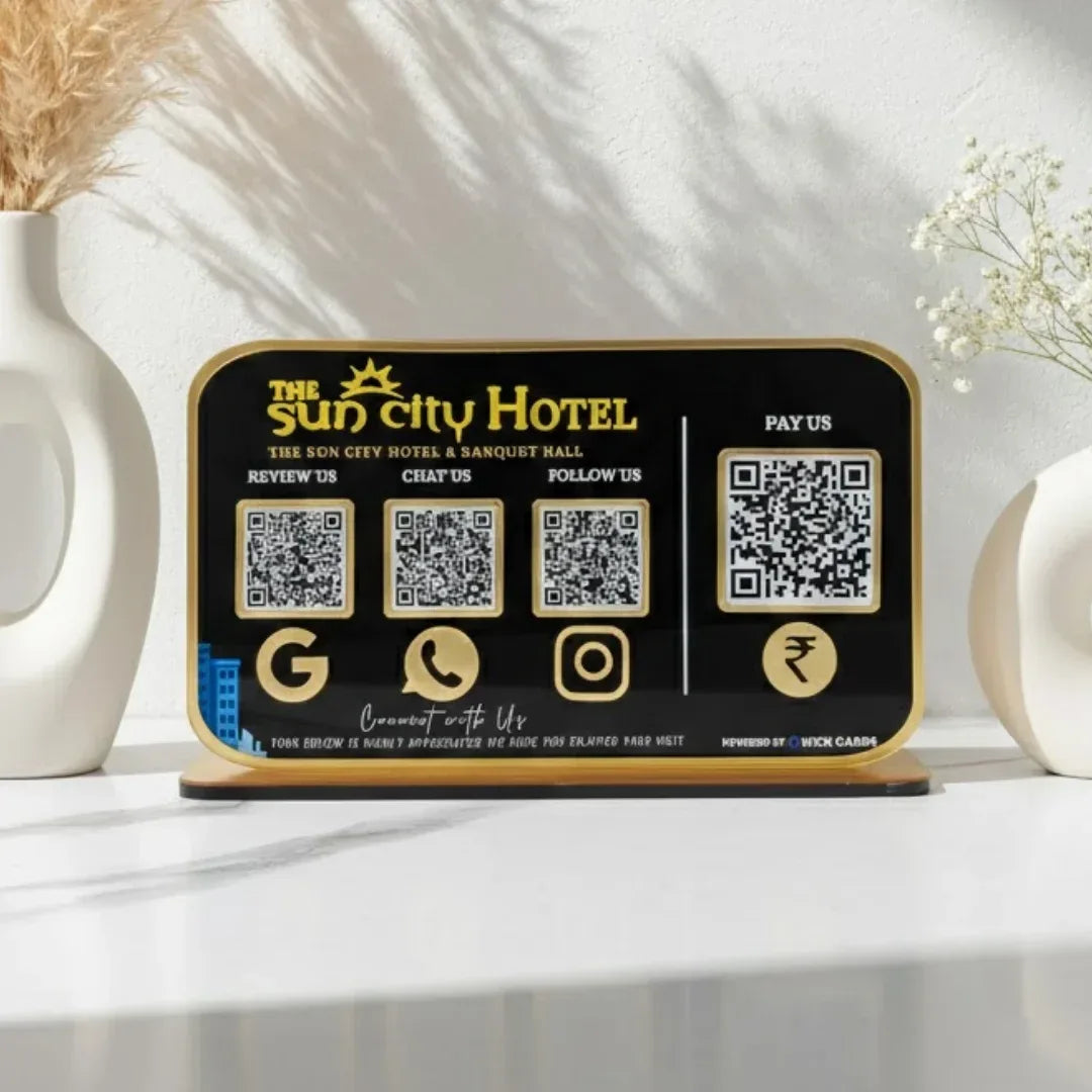 4 QR Black Premium Standee - Quick Cards