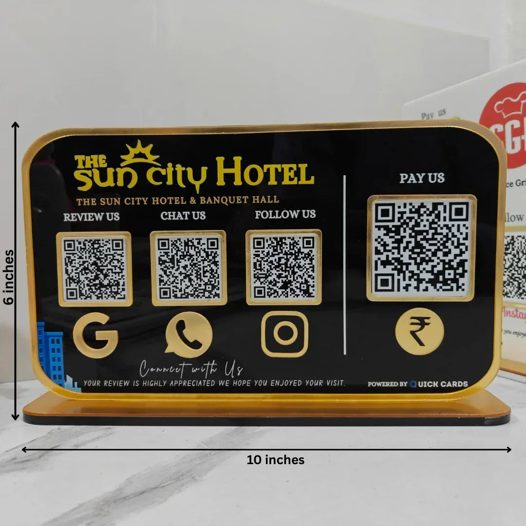 4 QR Black Premium Standee - Quick Cards