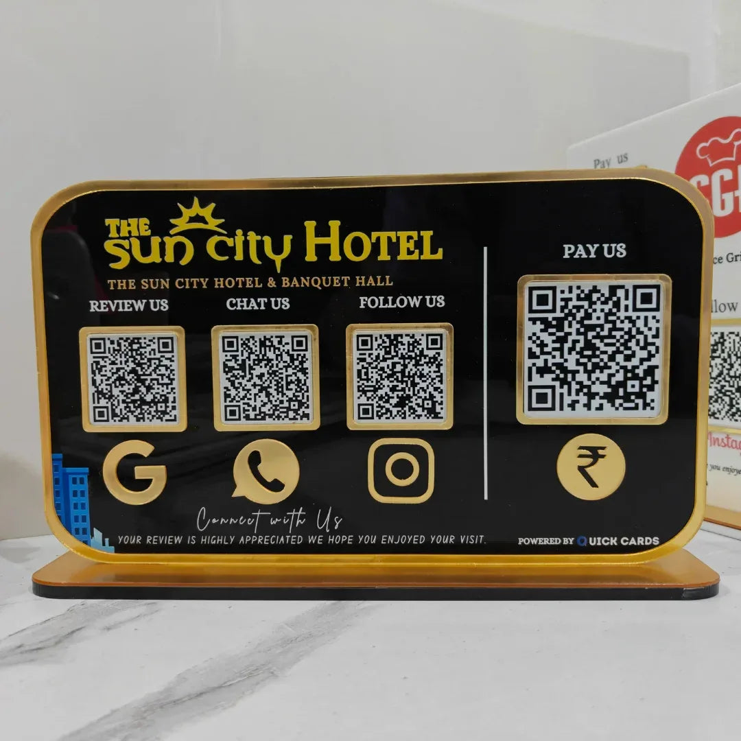4 QR Black Premium Standee - Quick Cards