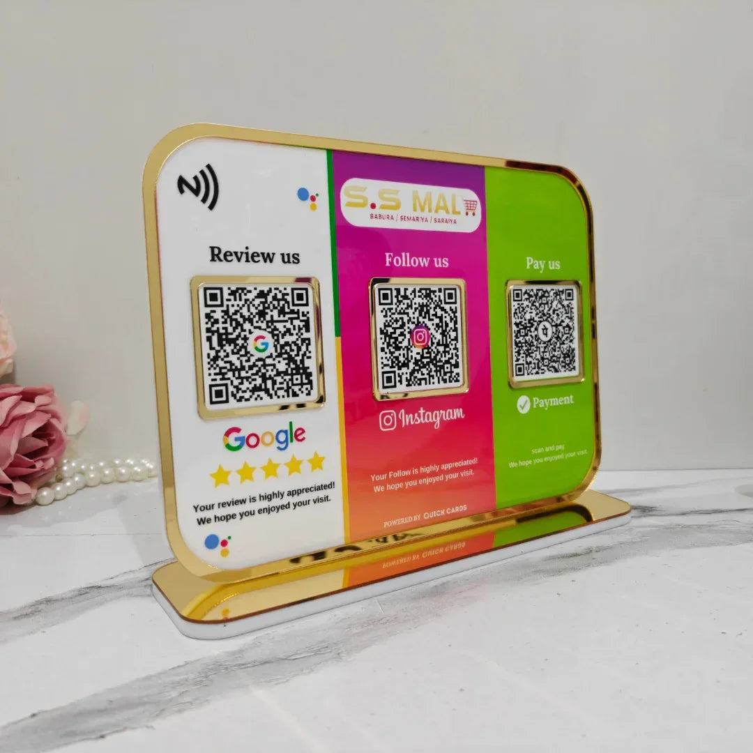 3 QR Standee Platform Colors - Quick Cards