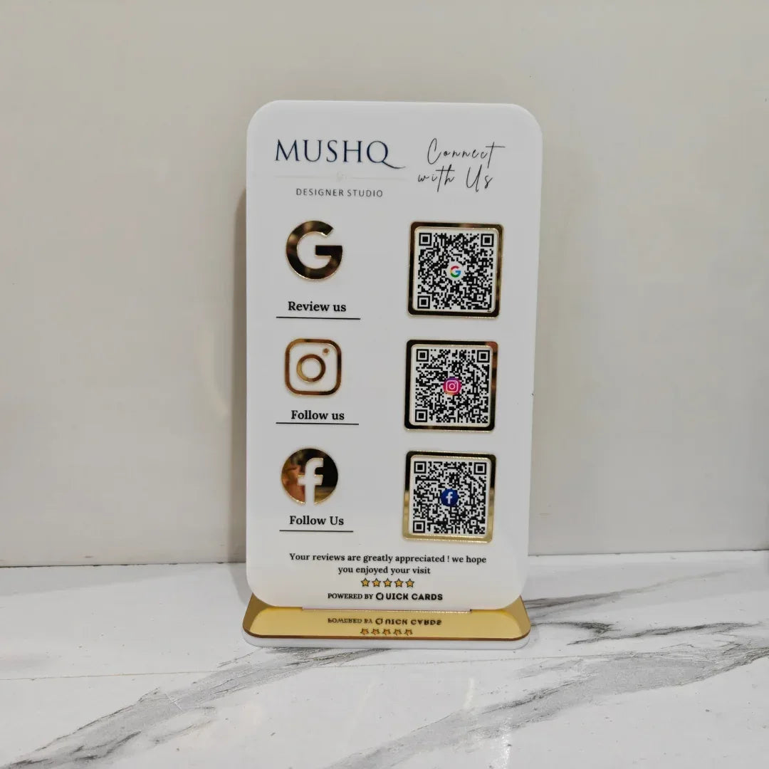 3 QR Standee vertical - Quick Cards