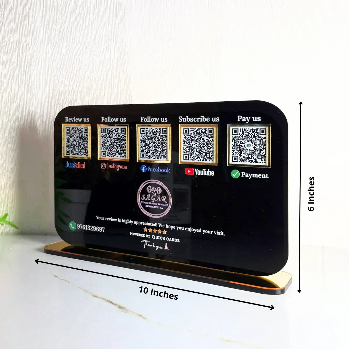 5 QR Horizontal black Digital Stand - Quick Cards