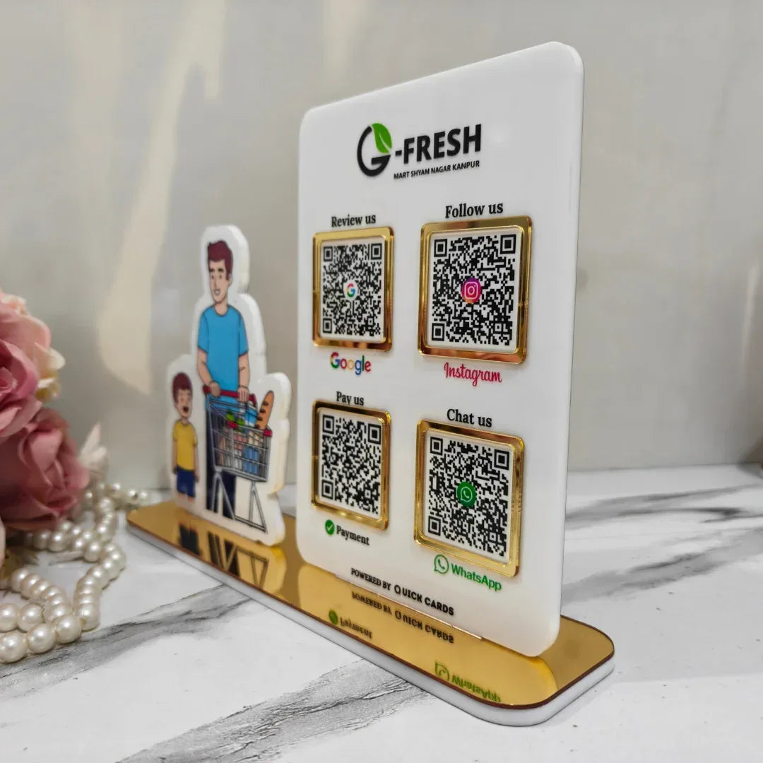 Grocery Shop 4 QR Standee - Quick Cards