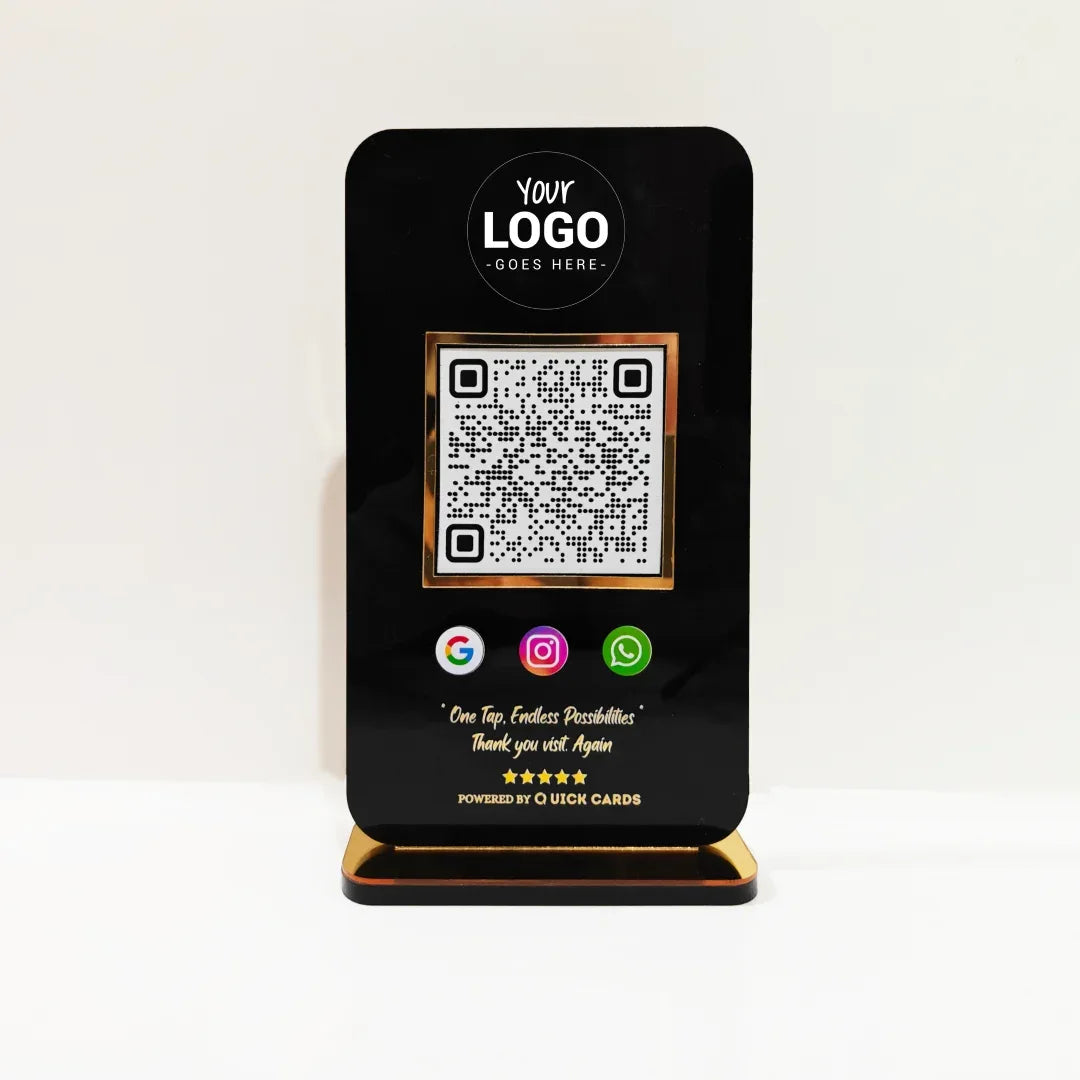 All in one QR Black Standee - Quick Cards