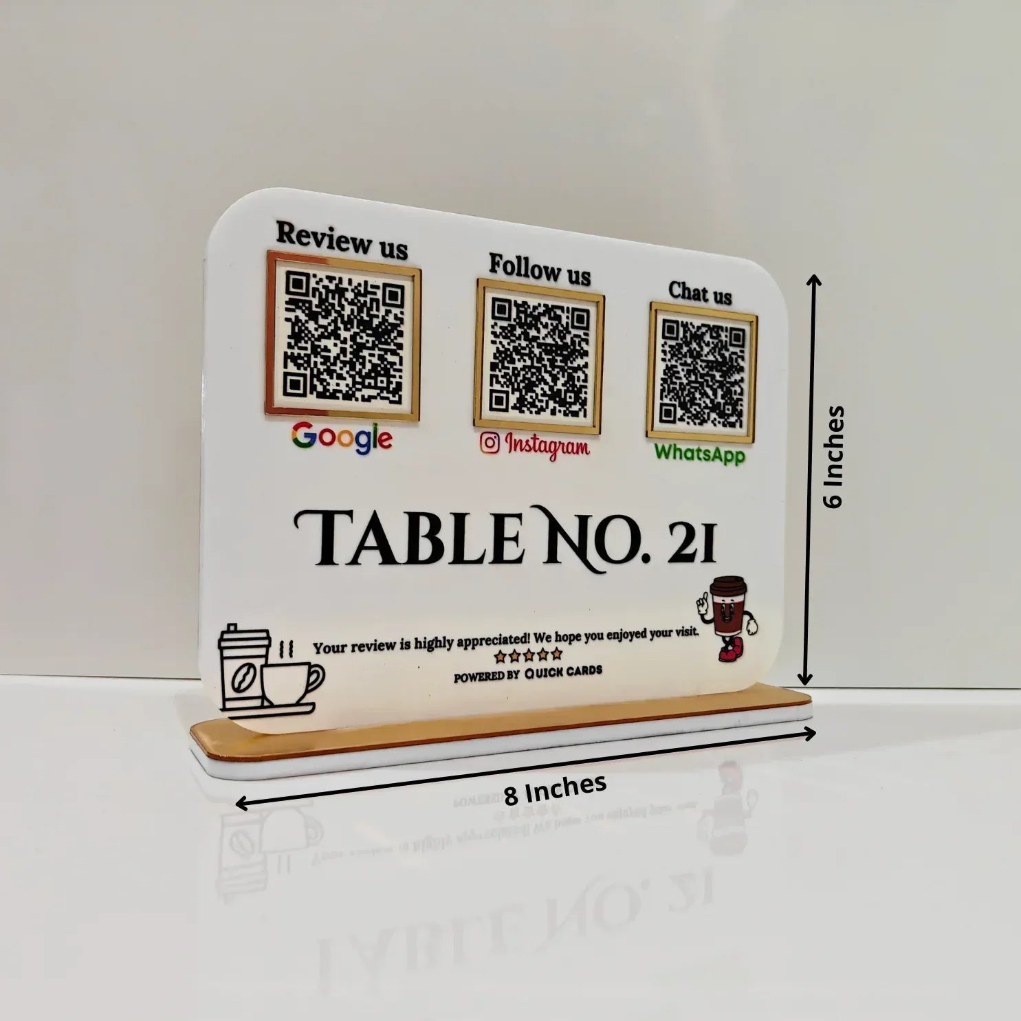 3 QR Horizontal Smart Digital Standee - Quick Cards