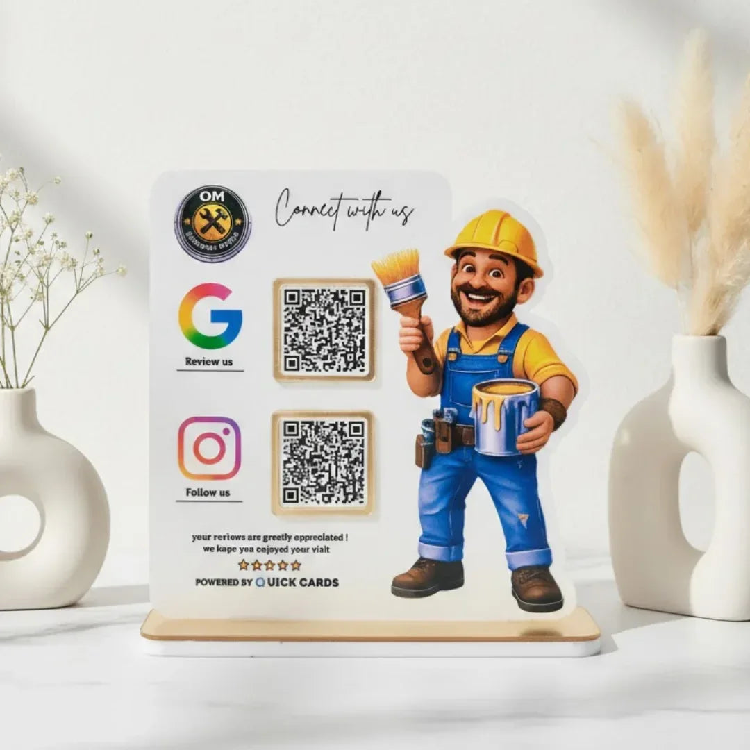 Custom Shape 2 QR Standee - Quick Cards
