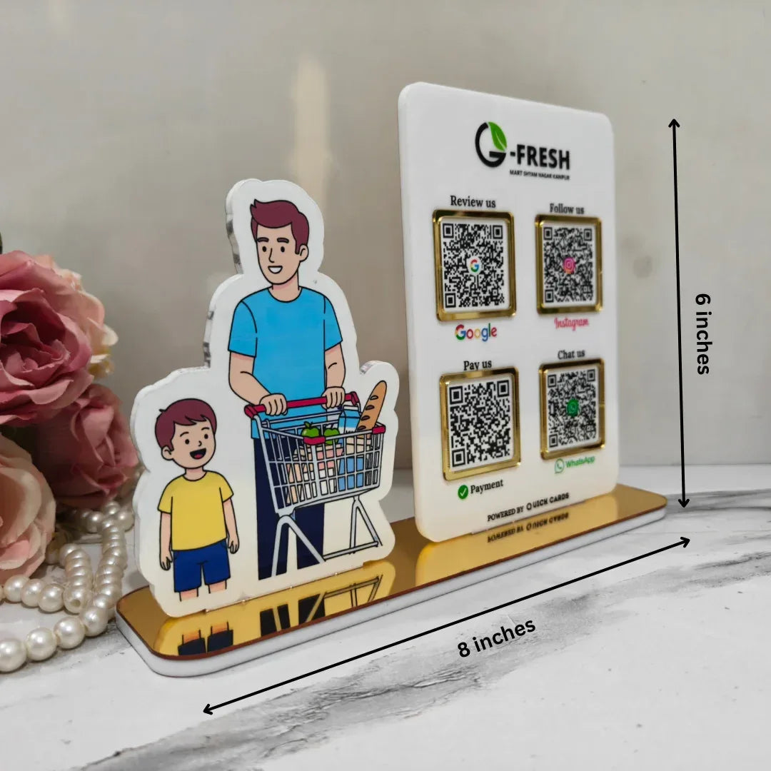 Grocery Shop 4 QR Standee - Quick Cards
