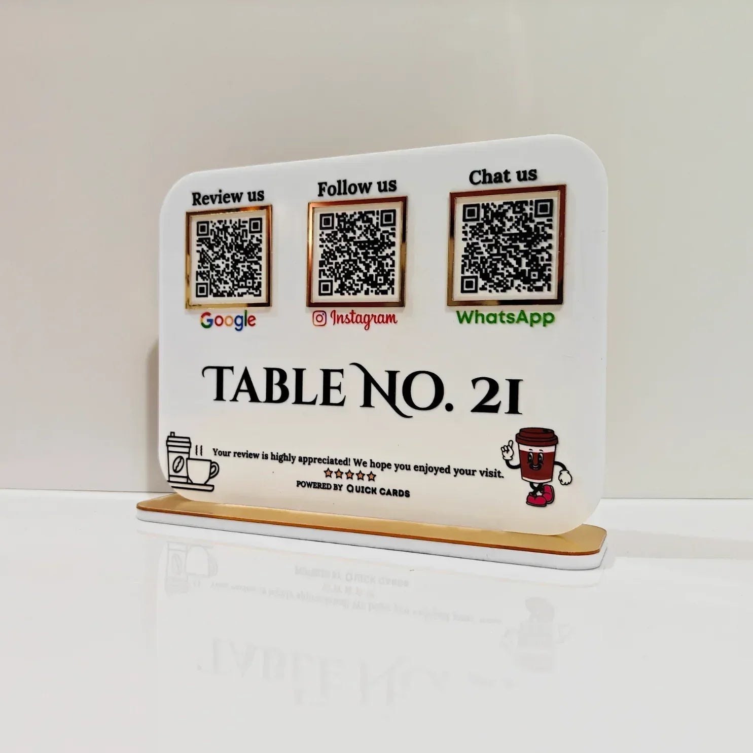 3 QR Horizontal Smart Digital Standee - Quick Cards