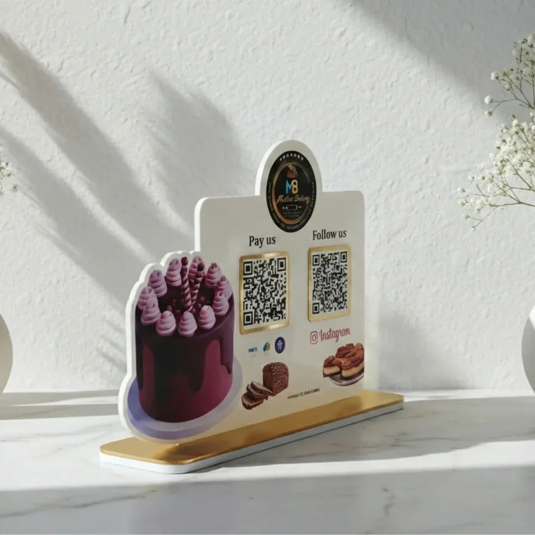 Cake Shape 2 QR Standee - Quick Cards