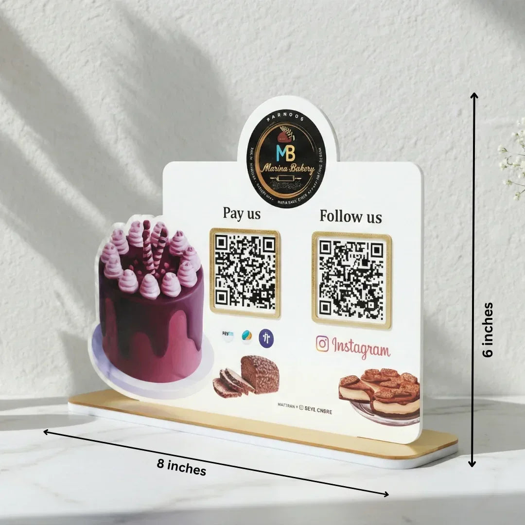 Cake Shape 2 QR Standee - Quick Cards