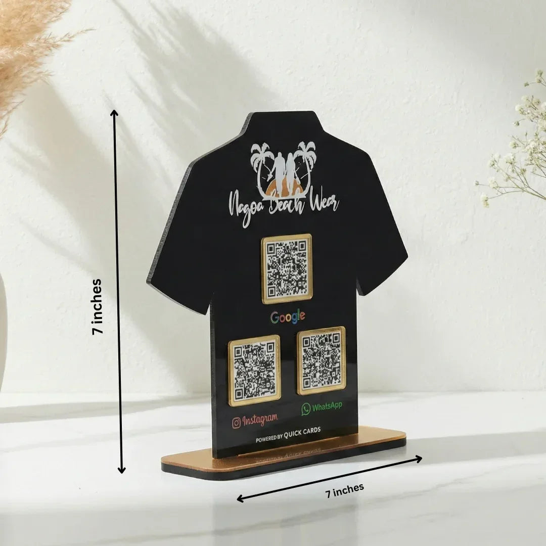 T-Shirt Shape 3 QR Standee - Quick Cards