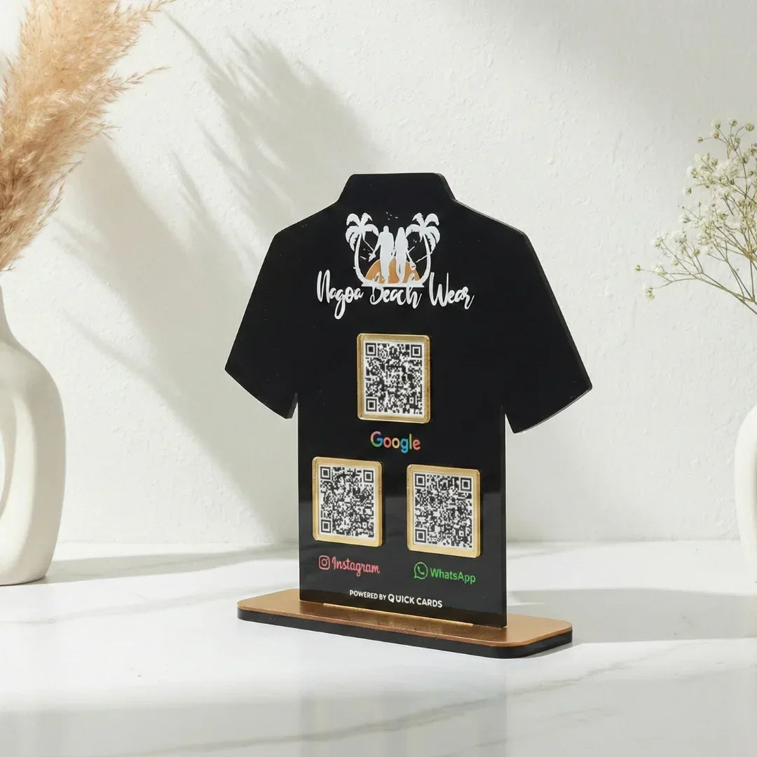 T-Shirt Shape 3 QR Standee - Quick Cards