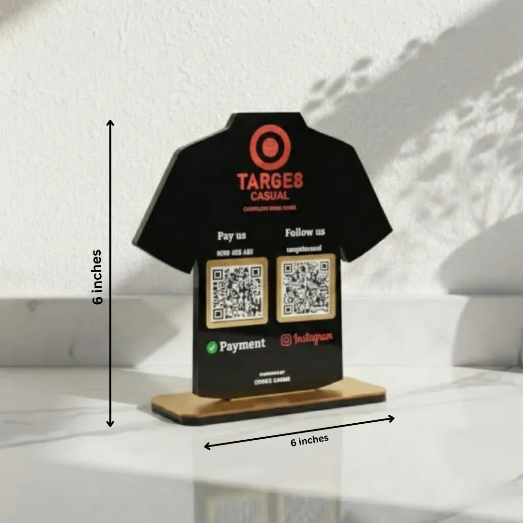 T-Shirt Shape 2 QR Standee - Quick Cards