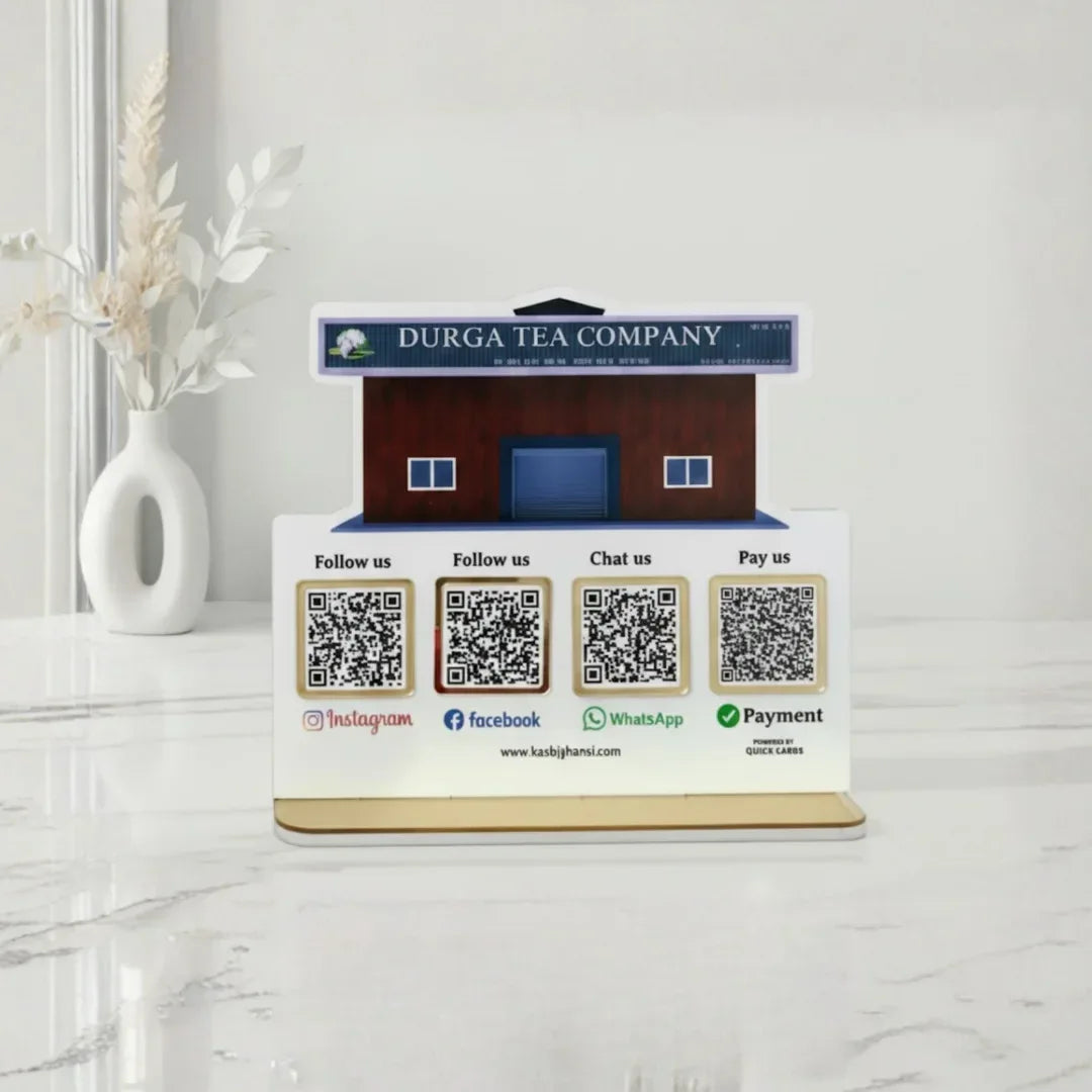 Home Shape 4 QR Standee - Quick Cards