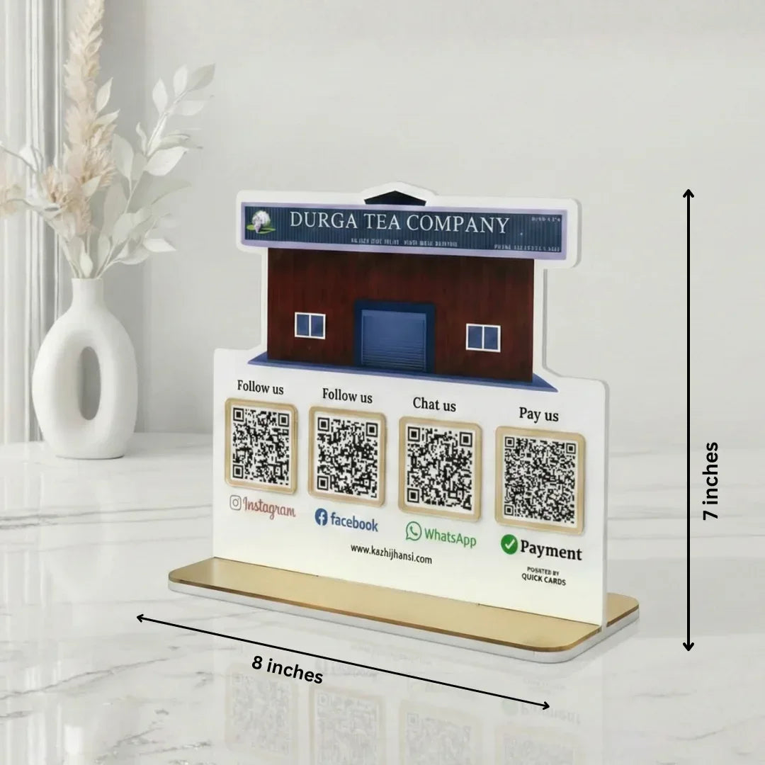 Home Shape 4 QR Standee - Quick Cards