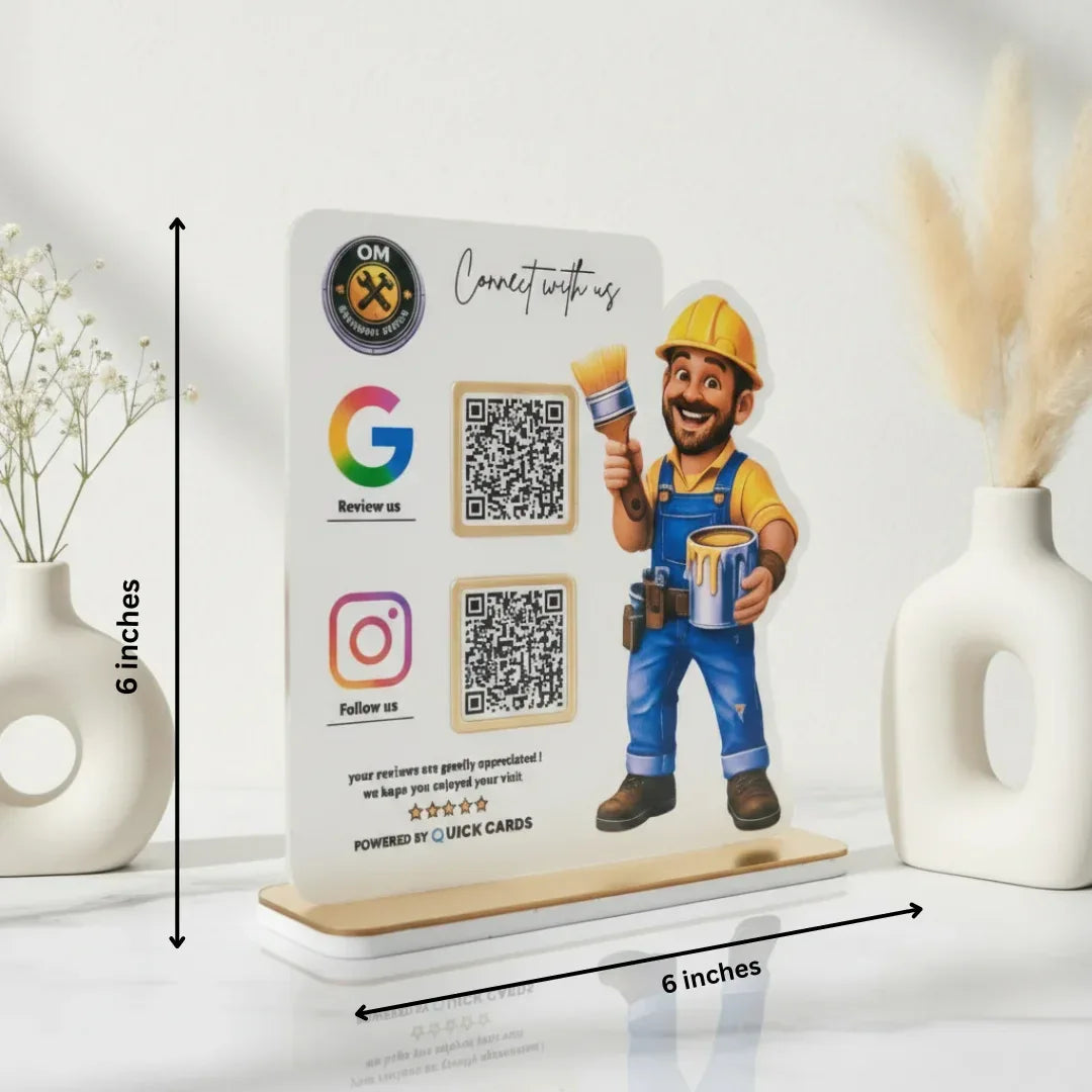 Custom Shape 2 QR Standee - Quick Cards