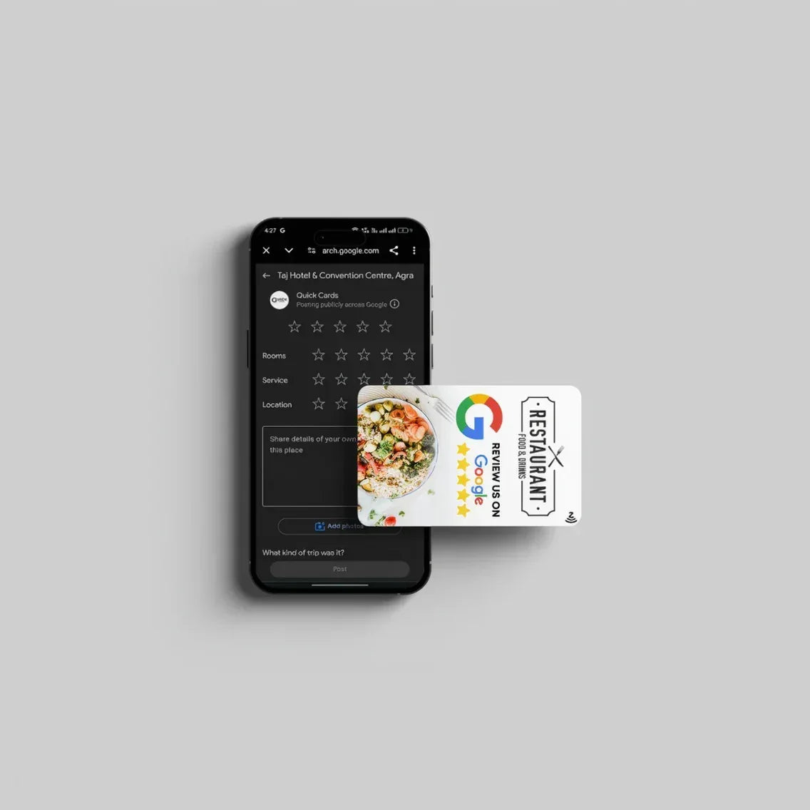 White Google Rating NFC Card - Quick Cards