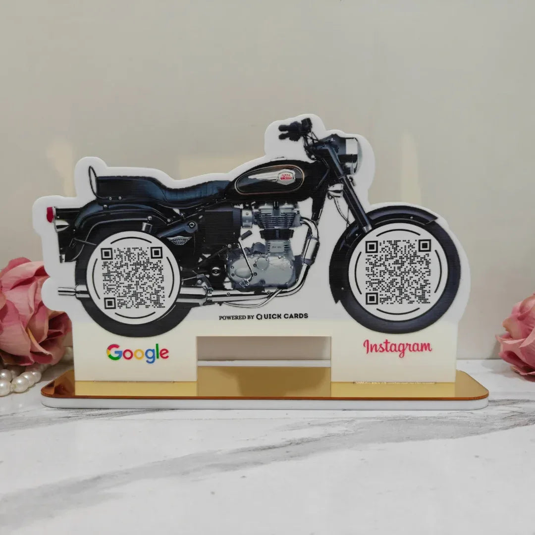 2 QR Bike Shape Standee - Quick Cards