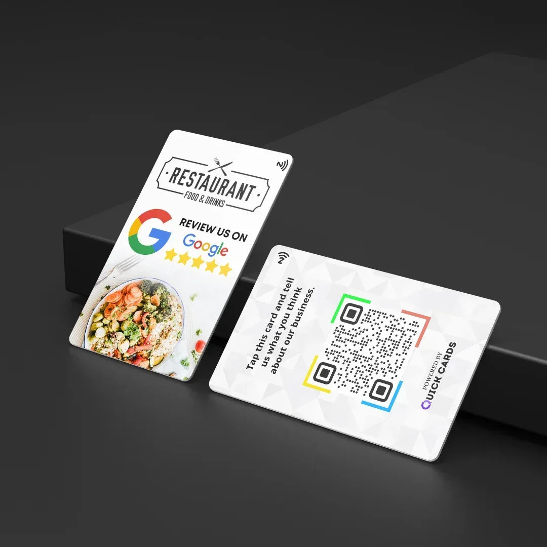 White Google Rating NFC Card - Quick Cards
