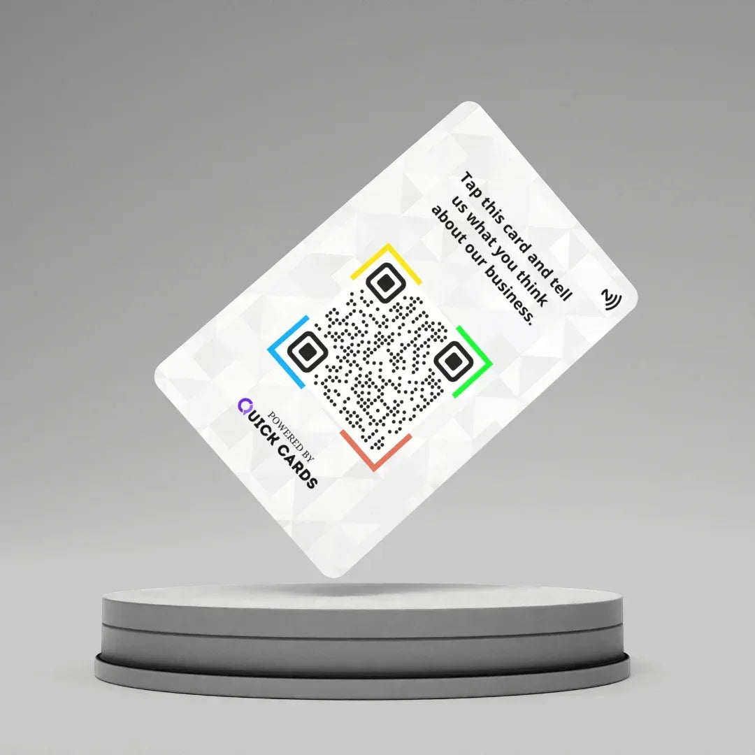 White Google Rating NFC Card - Quick Cards