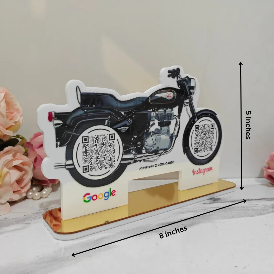 2 QR Bike Shape Standee - Quick Cards