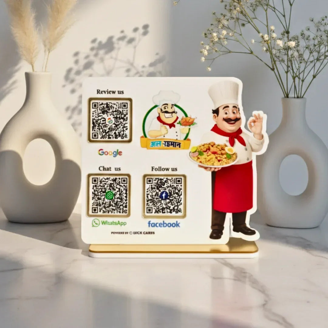 Restaurant 3 QR Standee - Quick Cards