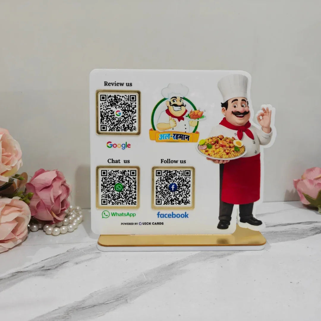 Restaurant 3 QR Standee - Quick Cards