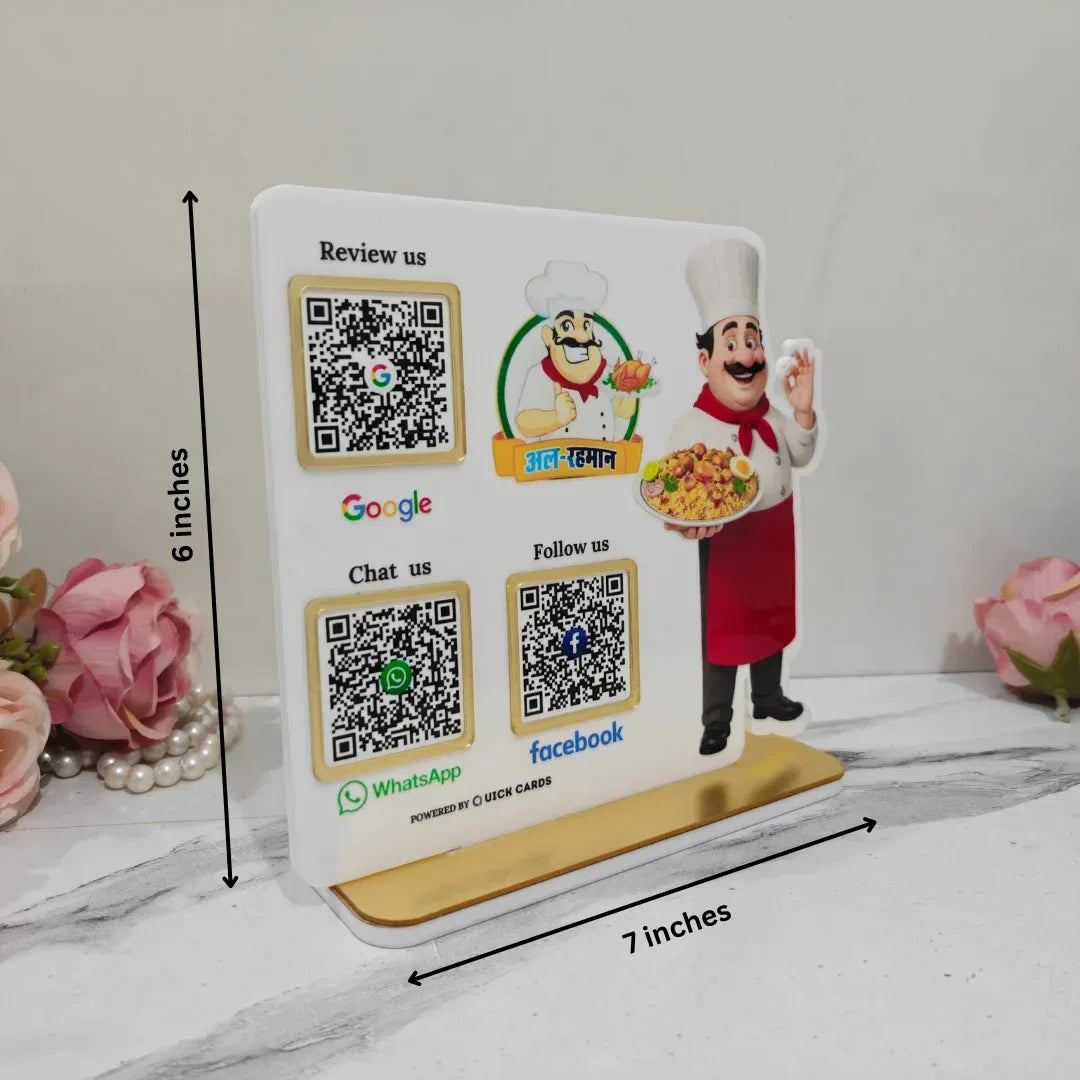 Restaurant 3 QR Standee - Quick Cards