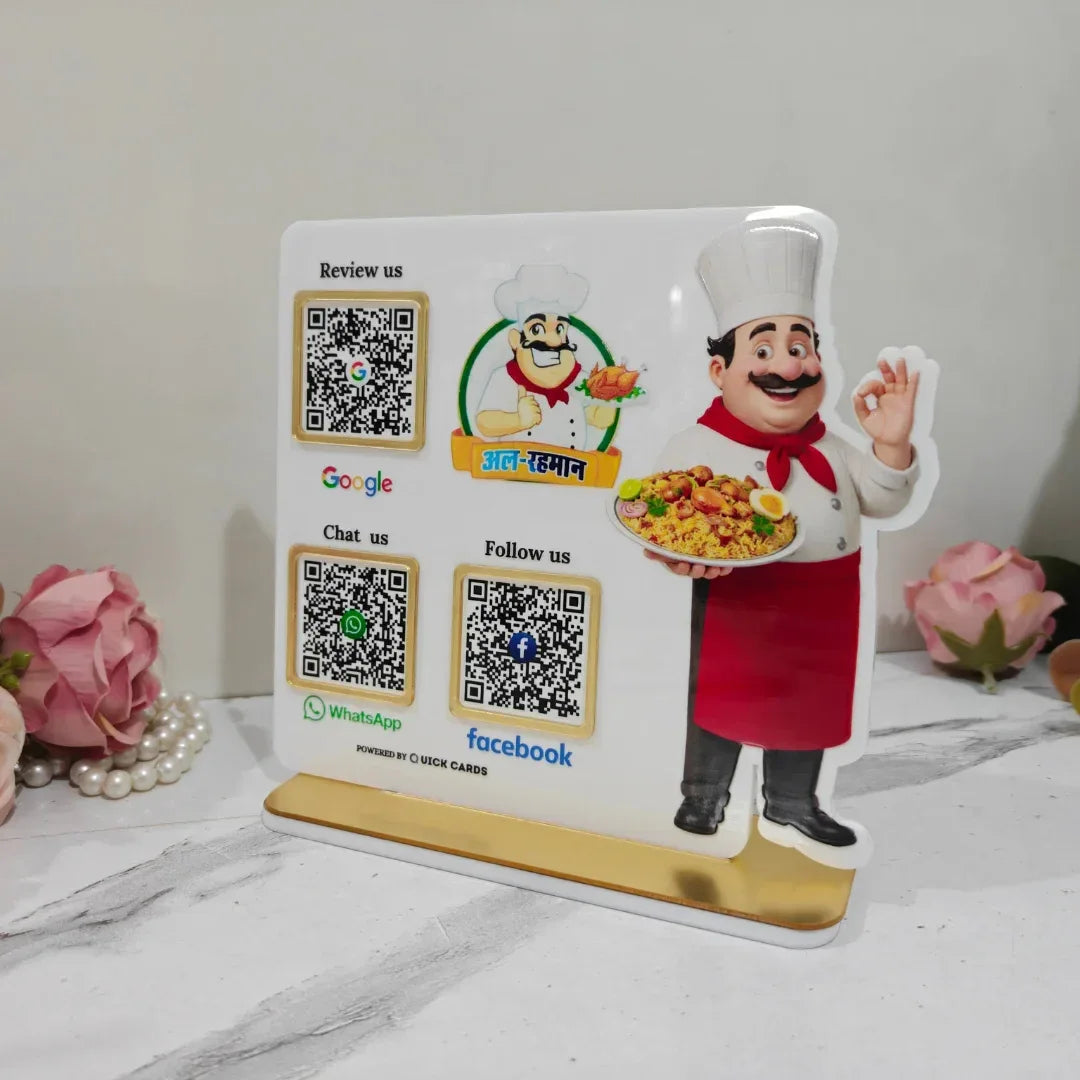 Restaurant 3 QR Standee - Quick Cards