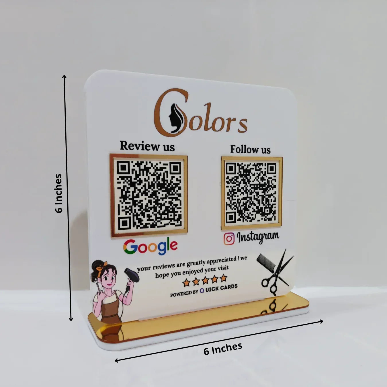 2 QR White Acrylic Standee - Quick Cards